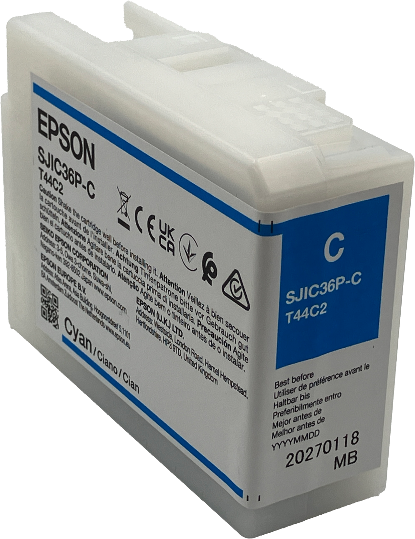 CYAN INK FOR EPSON-COLORWORKS C6000 / C6500 LABEL ROLL PRINTERS